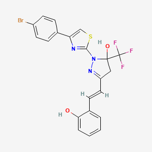 6-[2-[1-[4-(4-Bromophenyl)-1,3-thiazol-2-yl]-5-hydroxy-5-(trifluoromethyl)pyrazolidin-3-ylidene]ethylidene]cyclohexa-2,4-dien-1-one