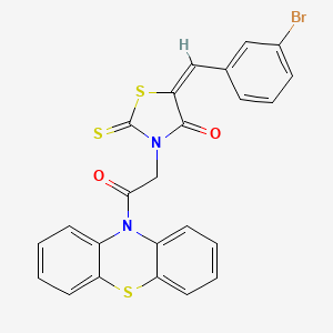 (5E)-5-[(3-bromophenyl)methylidene]-3-(2-oxo-2-phenothiazin-10-ylethyl)-2-sulfanylidene-1,3-thiazolidin-4-one
