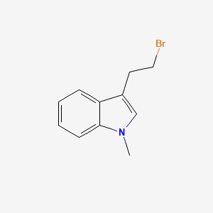 molecular formula C11H12BrN B1658490 1H-Indole, 3-(2-bromoethyl)-1-methyl- CAS No. 61220-49-3