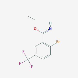molecular formula C10H9BrF3NO B1658499 Ethyl 2-bromo-5-(trifluoromethyl)benzene-1-carboximidate CAS No. 61272-78-4