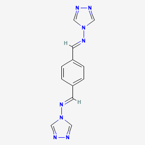 molecular formula C12H10N8 B1658502 (E)-N-(1,2,4-Triazol-4-yl)-1-[4-[(E)-1,2,4-triazol-4-yliminomethyl]phenyl]methanimine CAS No. 61296-24-0