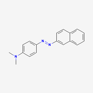 molecular formula C18H17N3 B1658505 ANILINE, N,N-DIMETHYL-p-(2-NAPHTHYLAZO)- CAS No. 613-65-0