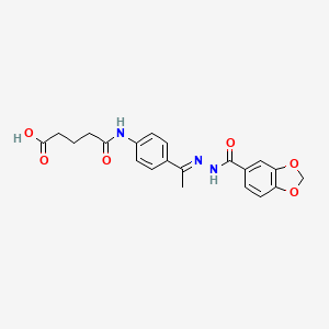 5-[4-[(E)-N-(1,3-benzodioxole-5-carbonylamino)-C-methylcarbonimidoyl]anilino]-5-oxopentanoic acid