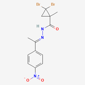 molecular formula C13H13Br2N3O3 B1658512 2,2-dibromo-1-methyl-N'-[1-(4-nitrophenyl)ethylidene]cyclopropanecarbohydrazide CAS No. 6131-96-0