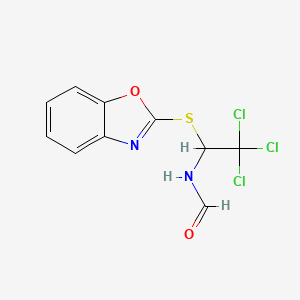 molecular formula C10H7Cl3N2O2S B1658514 N-{1-[(1,3-Benzoxazol-2-yl)sulfanyl]-2,2,2-trichloroethyl}formamide CAS No. 6132-42-9