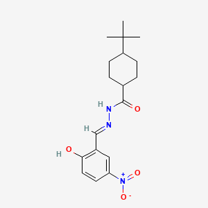 molecular formula C18H25N3O4 B1658515 4-tert-butyl-N'-[(E)-(2-hydroxy-5-nitrophenyl)methylidene]cyclohexanecarbohydrazide CAS No. 6132-56-5