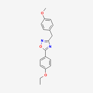 molecular formula C18H18N2O3 B1658518 5-(4-Ethoxyphenyl)-3-[(4-methoxyphenyl)methyl]-1,2,4-oxadiazole CAS No. 6132-66-7