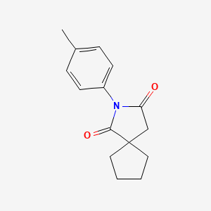 molecular formula C15H17NO2 B1658526 2-Azaspiro[4.4]nonane-1,3-dione, 2-(4-methylphenyl)- CAS No. 61343-10-0