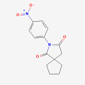 molecular formula C14H14N2O4 B1658527 2-Azaspiro[4.4]nonane-1,3-dione, 2-(4-nitrophenyl)- CAS No. 61343-12-2