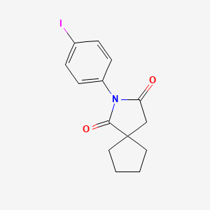 molecular formula C14H14INO2 B1658528 2-Azaspiro[4.4]nonane-1,3-dione, 2-(4-iodophenyl)- CAS No. 61343-16-6