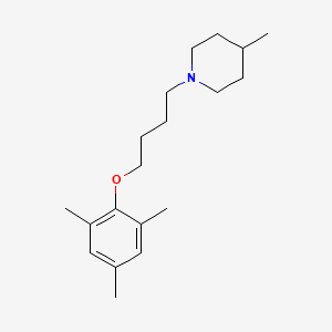 molecular formula C19H31NO B1658530 4-Methyl-1-[4-(2,4,6-trimethylphenoxy)butyl]piperidine CAS No. 6135-68-8