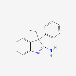 molecular formula C16H16N2 B1658532 3H-Indol-2-amine, 3-ethyl-3-phenyl- CAS No. 61352-07-6