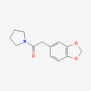 molecular formula C13H15NO3 B1658544 2-(2H-1,3-Benzodioxol-5-yl)-1-(pyrrolidin-1-yl)ethan-1-one CAS No. 61378-35-6