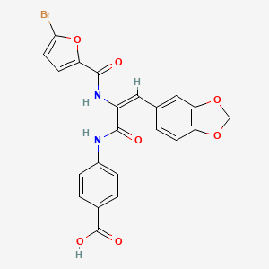 molecular formula C22H15BrN2O7 B1658545 4-({3-(1,3-Benzodioxol-5-yl)-2-[(5-bromo-2-furoyl)amino]acryloyl}amino)benzoic acid CAS No. 6138-76-7