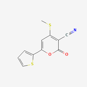 2H-Pyran-3-carbonitrile, 4-(methylthio)-2-oxo-6-(2-thienyl)-