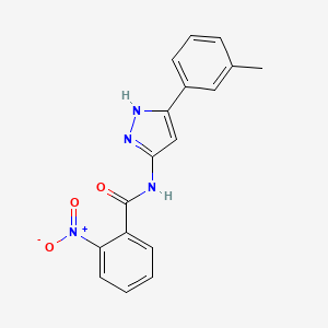molecular formula C17H14N4O3 B1658549 N-[5-(3-methylphenyl)-1H-pyrazol-3-yl]-2-nitrobenzamide CAS No. 6139-37-3