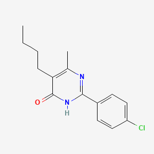 molecular formula C15H17ClN2O B1658563 5-Butyl-2-(4-chlorophenyl)-6-methylpyrimidin-4(1H)-one CAS No. 61442-48-6