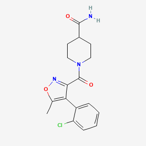 molecular formula C17H18ClN3O3 B1658571 1-{[4-(2-Chlorophenyl)-5-methyl-1,2-oxazol-3-yl]carbonyl}piperidine-4-carboxamide CAS No. 6146-75-4
