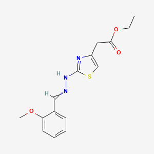 molecular formula C15H17N3O3S B1658575 ethyl 2-[2-[(2E)-2-[(2-methoxyphenyl)methylidene]hydrazinyl]-1,3-thiazol-4-yl]acetate CAS No. 6147-92-8
