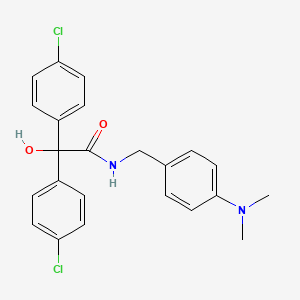 molecular formula C23H22Cl2N2O2 B1658586 2,2-Bis(4-chlorophenyl)-N-{[4-(dimethylamino)phenyl]methyl}-2-hydroxyacetamide CAS No. 6150-50-1