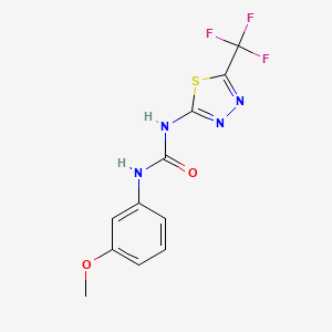 molecular formula C11H9F3N4O2S B1658589 N-(3-Methoxyphenyl)-N'-[5-(trifluoromethyl)-1,3,4-thiadiazol-2-yl]urea CAS No. 61516-54-9