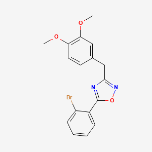 molecular formula C17H15BrN2O3 B1658593 5-(2-Bromophenyl)-3-[(3,4-dimethoxyphenyl)methyl]-1,2,4-oxadiazole CAS No. 6153-94-2