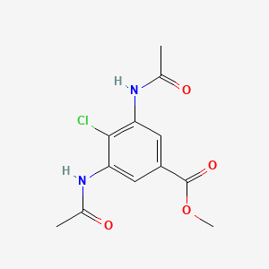 molecular formula C12H13ClN2O4 B1658598 Benzoic acid, 3,5-bis(acetylamino)-4-chloro-, methyl ester CAS No. 61544-92-1