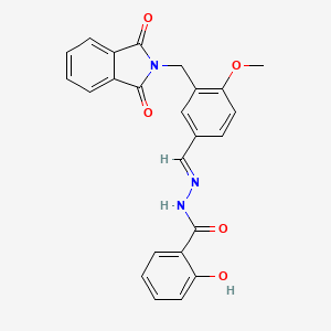molecular formula C24H19N3O5 B1658603 N-[(E)-[3-[(1,3-dioxoisoindol-2-yl)methyl]-4-methoxyphenyl]methylideneamino]-2-hydroxybenzamide CAS No. 6159-73-5