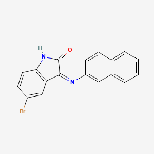 molecular formula C18H11BrN2O B1658606 5-Bromo-3-(naphthalen-2-ylamino)indol-2-one CAS No. 61600-03-1