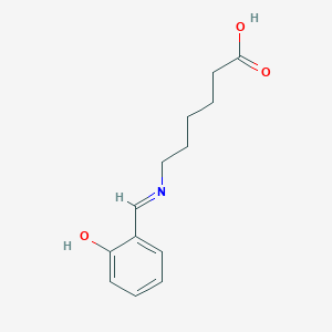 molecular formula C13H17NO3 B1658609 Hexanoic acid, 6-[[(2-hydroxyphenyl)methylene]amino]- CAS No. 61625-05-6