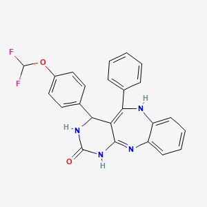 4-[4-(Difluoromethoxy)phenyl]-5-phenyl-1,3,4,6-tetrahydropyrimido[5,4-c][1,5]benzodiazepin-2-one