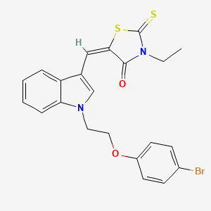 molecular formula C22H19BrN2O2S2 B1658616 (5E)-5-[[1-[2-(4-bromophenoxy)ethyl]indol-3-yl]methylidene]-3-ethyl-2-sulfanylidene-1,3-thiazolidin-4-one CAS No. 6165-79-3