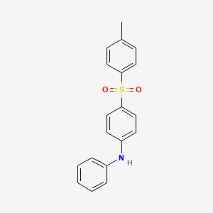 molecular formula C19H17NO2S B1658619 Benzenamine, 4-[(4-methylphenyl)sulfonyl]-N-phenyl- CAS No. 61654-49-7