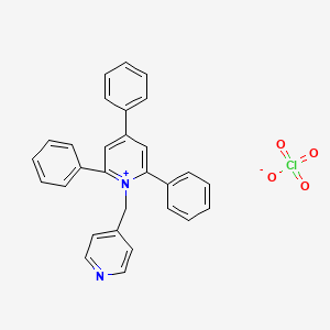 molecular formula C29H23ClN2O4 B1658620 Pyridinium, 2,4,6-triphenyl-1-(4-pyridinylmethyl)-, perchlorate CAS No. 61655-18-3