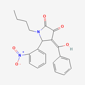 molecular formula C21H20N2O5 B1658640 (4Z)-1-butyl-4-[hydroxy(phenyl)methylidene]-5-(2-nitrophenyl)pyrrolidine-2,3-dione CAS No. 6170-93-0