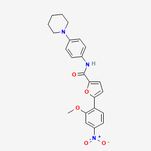 molecular formula C23H23N3O5 B1658646 5-(2-Methoxy-4-nitrophenyl)-N-[4-(piperidin-1-yl)phenyl]furan-2-carboxamide CAS No. 6172-61-8