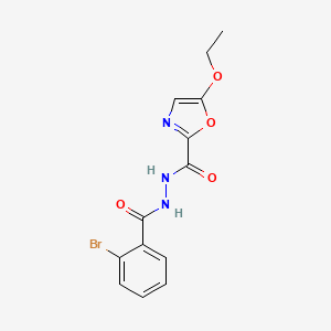 molecular formula C13H12BrN3O4 B1658668 N'-(2-bromobenzoyl)-5-ethoxy-1,3-oxazole-2-carbohydrazide CAS No. 6178-09-2