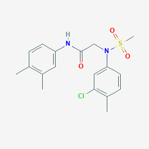 molecular formula C18H21ClN2O3S B1658676 2-(3-chloro-4-methyl-N-methylsulfonylanilino)-N-(3,4-dimethylphenyl)acetamide CAS No. 6179-87-9
