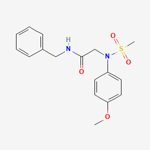 molecular formula C17H20N2O4S B1658679 N-benzyl-2-[4-methoxy(methylsulfonyl)anilino]acetamide CAS No. 6181-97-1