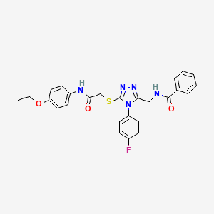 molecular formula C26H24FN5O3S B1658684 N-[[5-[2-(4-ethoxyanilino)-2-oxoethyl]sulfanyl-4-(4-fluorophenyl)-1,2,4-triazol-3-yl]methyl]benzamide CAS No. 6182-99-6
