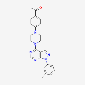 1-[4-[4-[1-(3-Methylphenyl)pyrazolo[3,4-d]pyrimidin-4-yl]piperazin-1-yl]phenyl]ethanone