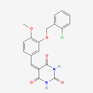 5-({3-[(2-Chlorophenyl)methoxy]-4-methoxyphenyl}methylidene)pyrimidine-2,4,6(1H,3H,5H)-trione