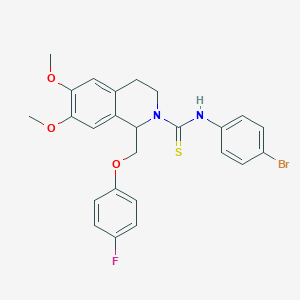 N-(4-bromophenyl)-1-[(4-fluorophenoxy)methyl]-6,7-dimethoxy-3,4-dihydro-1H-isoquinoline-2-carbothioamide