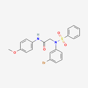 molecular formula C21H19BrN2O4S B1658702 2-[N-(benzenesulfonyl)-3-bromoanilino]-N-(4-methoxyphenyl)acetamide CAS No. 6188-64-3