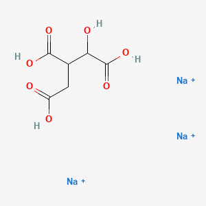 molecular formula C6H8Na3O7+3 B1658707 Trisodium hydrogen-DL-threo-3-carboxylato-2,3-dideoxy-1-hydroxypropan-1,2,3-tricarboxylate CAS No. 61897-80-1