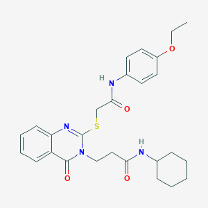 N-cyclohexyl-3-[2-[2-(4-ethoxyanilino)-2-oxoethyl]sulfanyl-4-oxoquinazolin-3-yl]propanamide