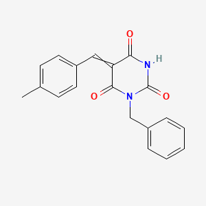 molecular formula C19H16N2O3 B1658724 1-Benzyl-5-[(4-methylphenyl)methylidene]pyrimidine-2,4,6(1H,3H,5H)-trione CAS No. 6197-94-0