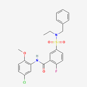 molecular formula C23H22ClFN2O4S B1658726 5-[benzyl(ethyl)sulfamoyl]-N-(5-chloro-2-methoxyphenyl)-2-fluorobenzamide CAS No. 6198-09-0