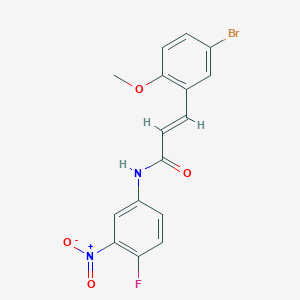 molecular formula C16H12BrFN2O4 B1658728 (E)-3-(5-bromo-2-methoxyphenyl)-N-(4-fluoro-3-nitrophenyl)prop-2-enamide CAS No. 6198-21-6