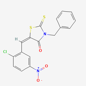molecular formula C17H11ClN2O3S2 B1658740 (5E)-3-benzyl-5-[(2-chloro-5-nitrophenyl)methylidene]-2-sulfanylidene-1,3-thiazolidin-4-one CAS No. 6203-01-6